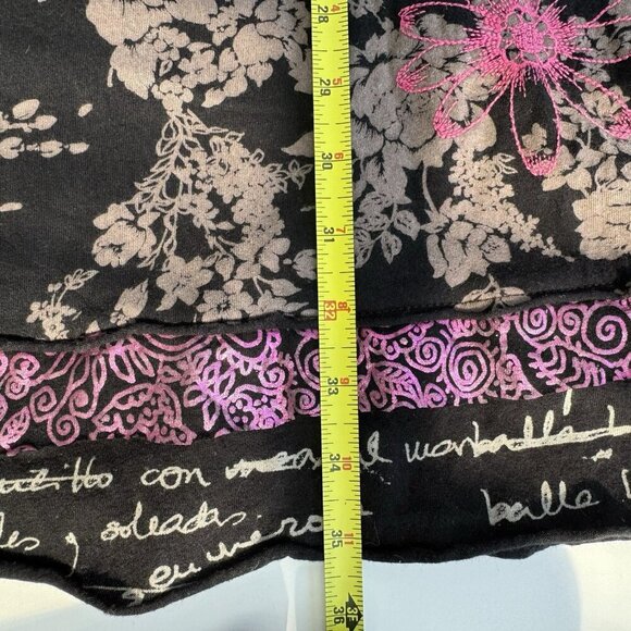 Desigual Dress Y2K Cotton Floral Stitching Rhinestones Metallic Print Large - Picture 16 of 16